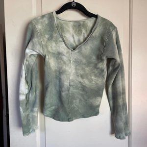 Loverly Goods Thermal Longsleeve Top in Sage, Size M